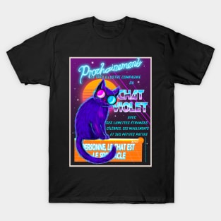 Le Chat Violet (Le Chat Noir Vaporwave Parody) T-Shirt